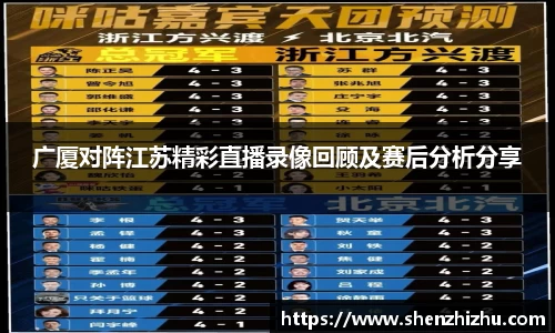 广厦对阵江苏精彩直播录像回顾及赛后分析分享